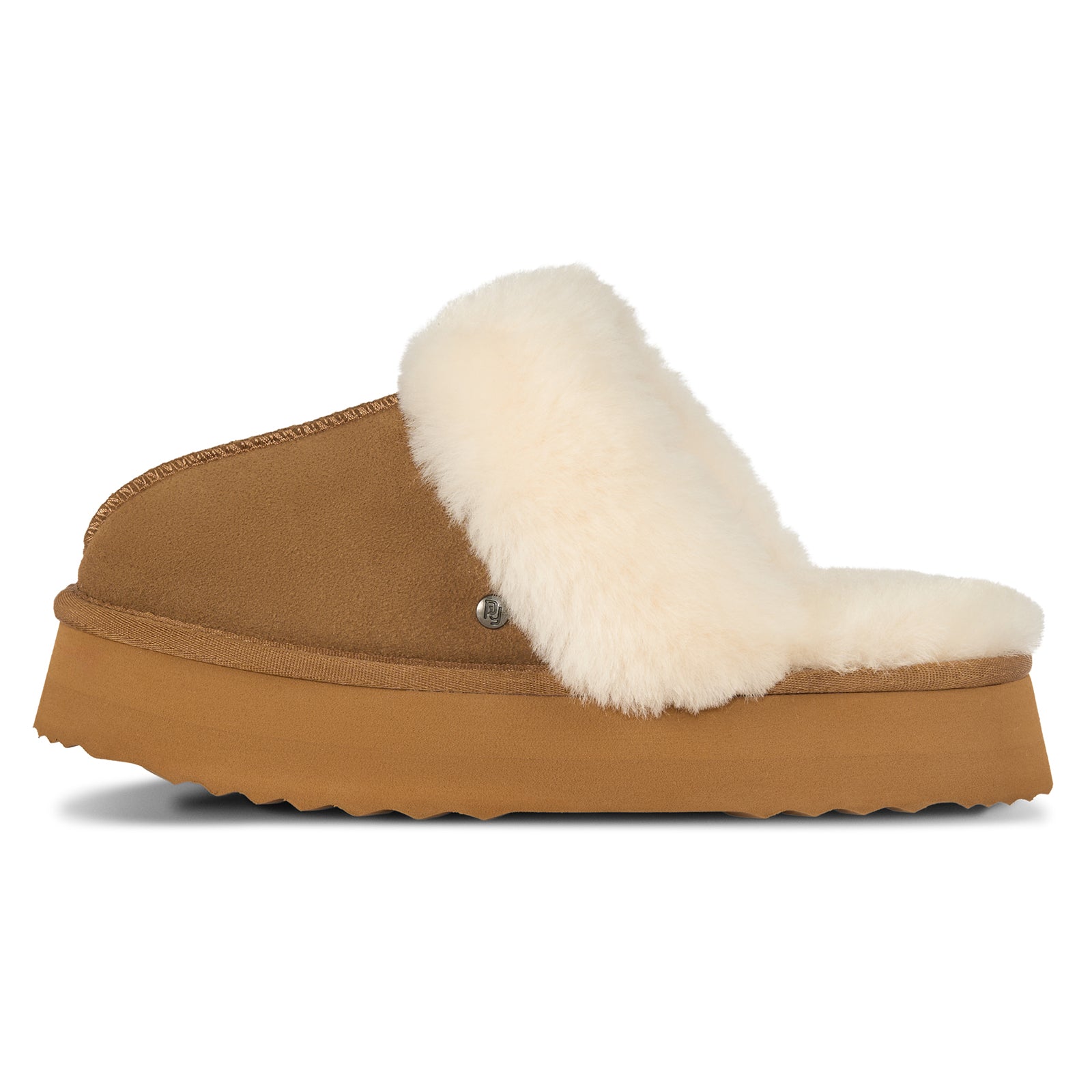 PARFEYING Women's Australian Sheepskin Suede Platform Slippers