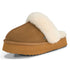 PARFEYING Women's Australian Sheepskin Suede Platform Slippers