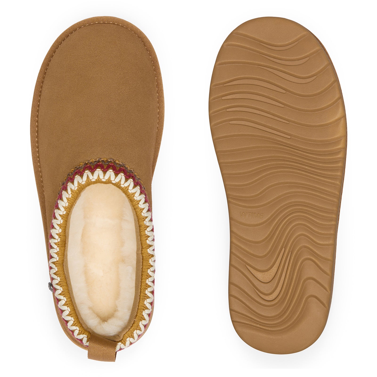 PARFEYING Women's Australian Sheepskin Suede Slip-On Clog Slippers