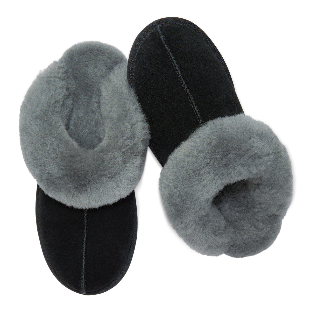 PARFEYING Women's Australian Sheepskin Suede Slip-On Clog Slippers