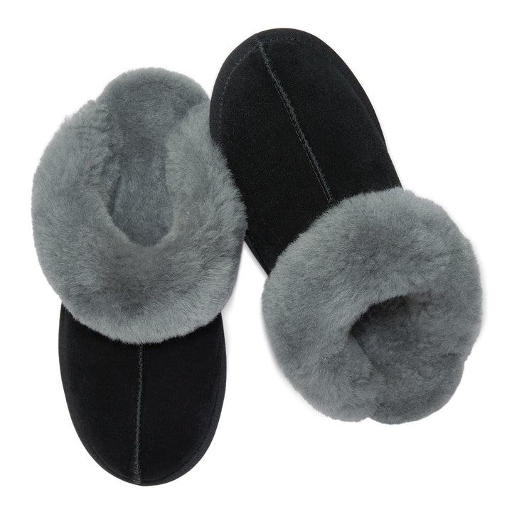 PARFEYING Women's Australian Sheepskin Suede Slip-On Clog Slippers