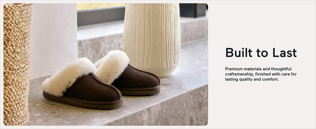 PARFEYING Women's Australian Sheepskin Suede Slip-On Clog Slippers