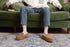 Men's Indoor Outdoor Sheepskin Moccasins Slippers Memory Foam Driving Style Shoes(ASHFORTH)