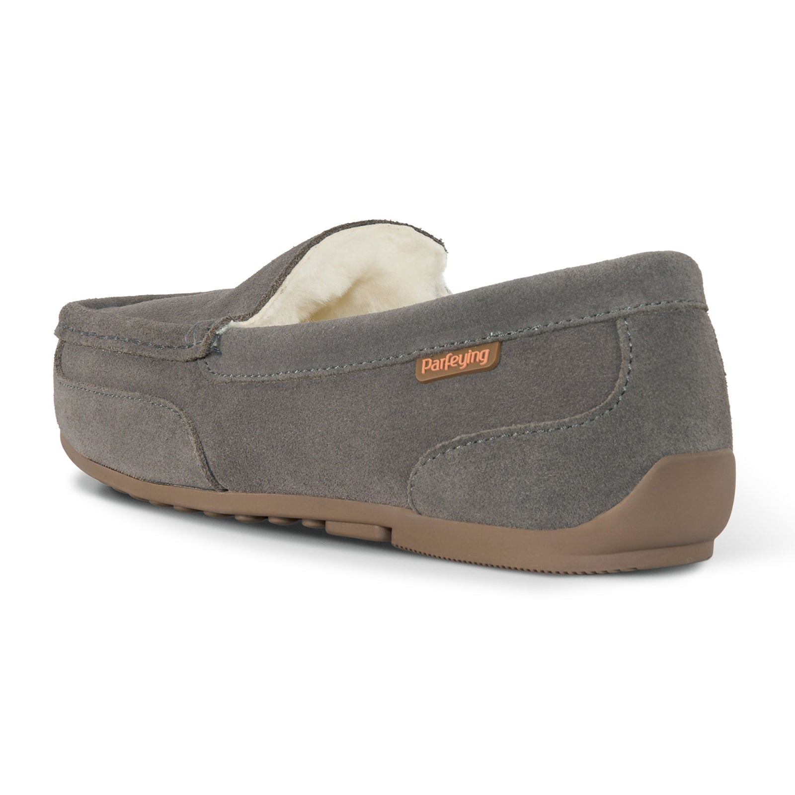 PARFEYING Men's Cozy Australian Sheepskin Suede Moccasin Slippers