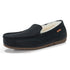 PARFEYING Men's Cozy Australian Sheepskin Suede Moccasin Slippers