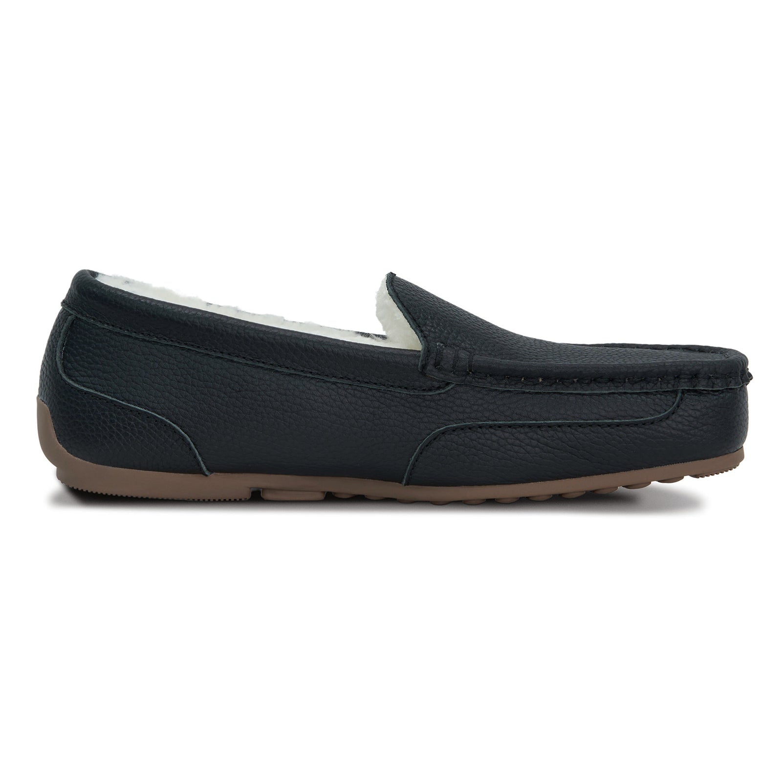 PARFEYING Men's Cozy Australian Sheepskin Suede Moccasin Slippers