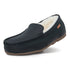 PARFEYING Men's Cozy Australian Sheepskin Suede Moccasin Slippers