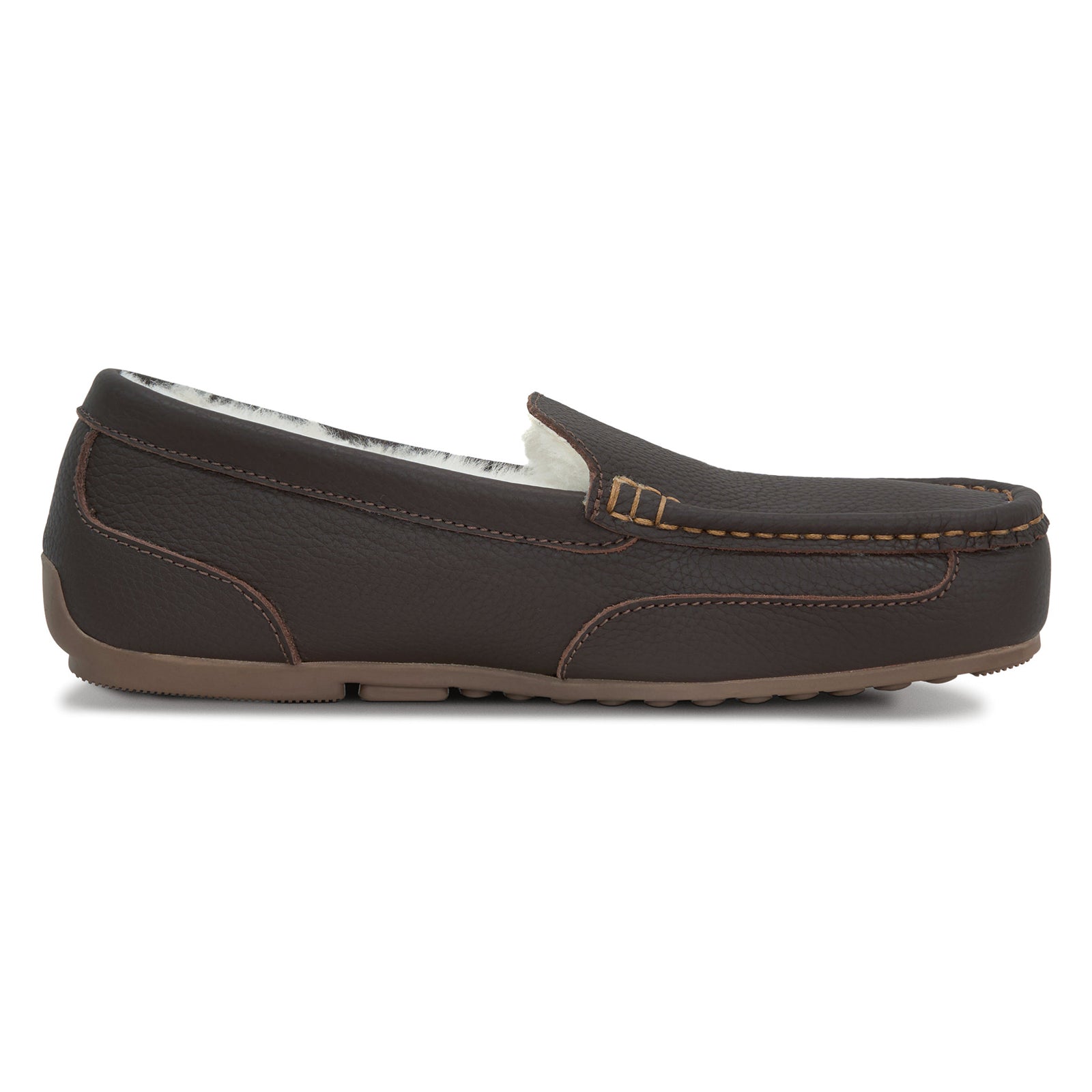 PARFEYING Men's Cozy Australian Sheepskin Suede Moccasin Slippers