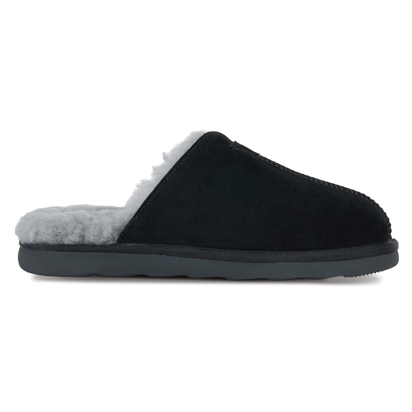 PARFEYING Men's Australian Sheepskin Suede Backless Scuff Slippers