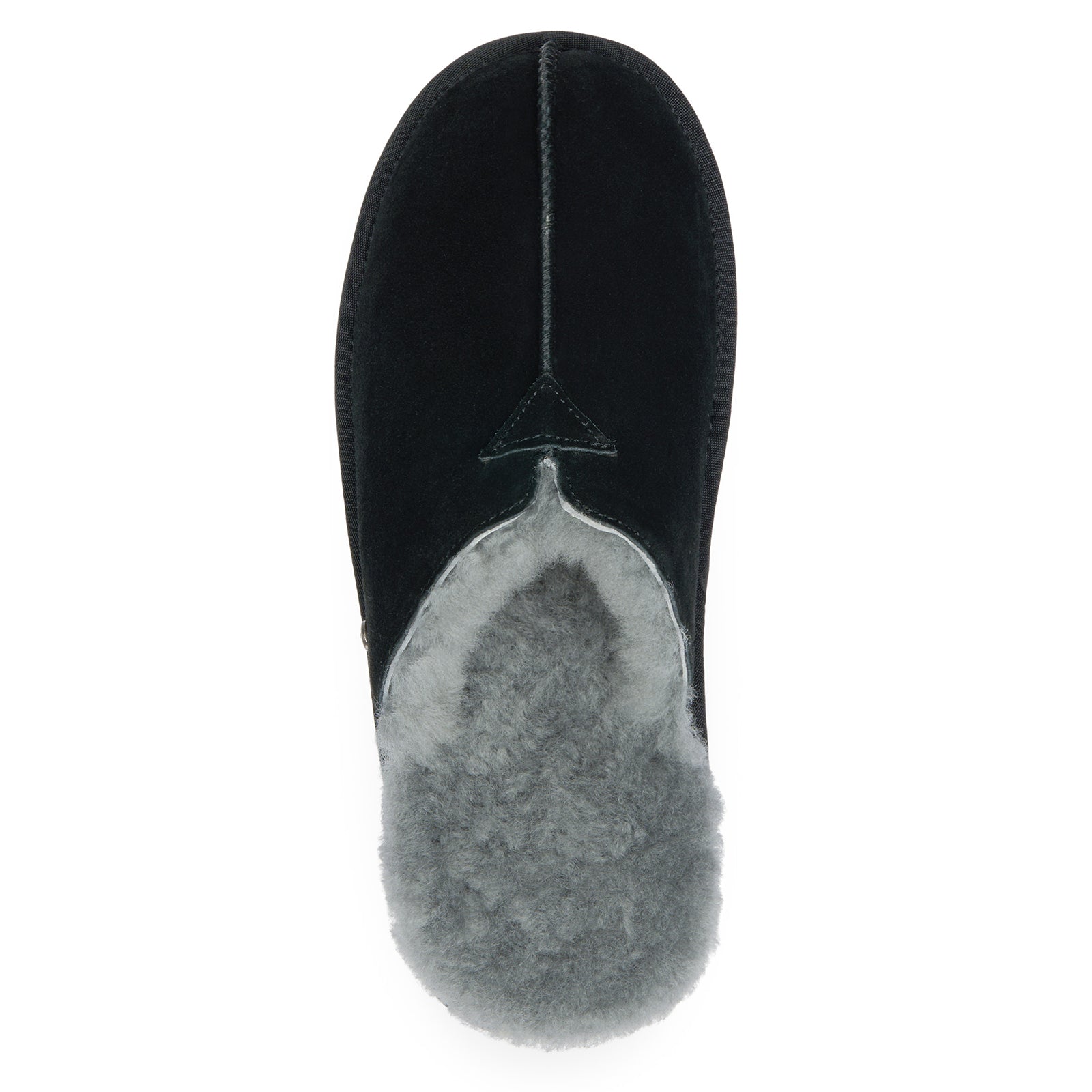 PARFEYING Men's Australian Sheepskin Suede Backless Scuff Slippers