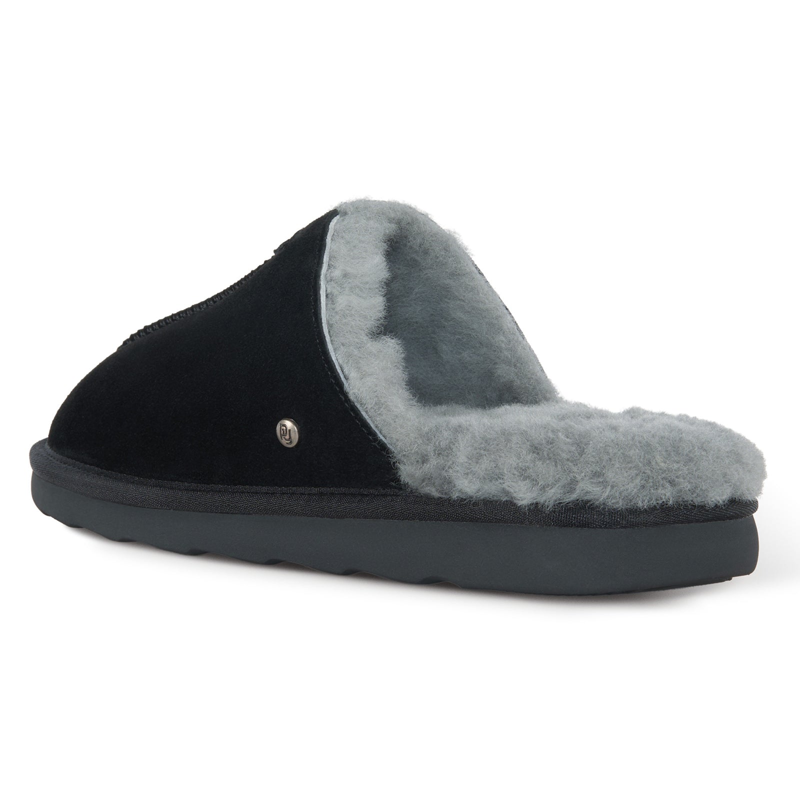 PARFEYING Men's Australian Sheepskin Suede Backless Scuff Slippers