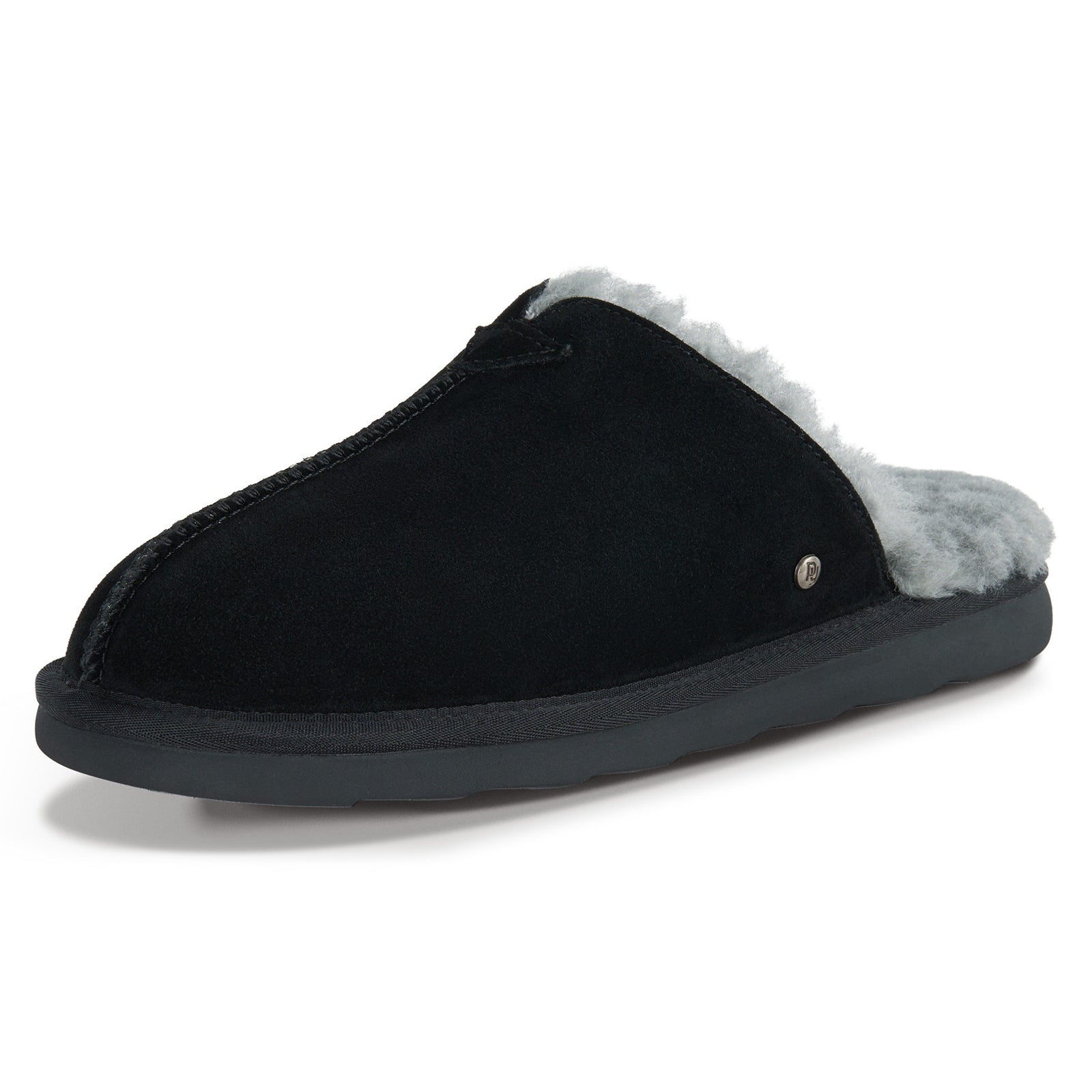 PARFEYING Men's Australian Sheepskin Suede Backless Scuff Slippers