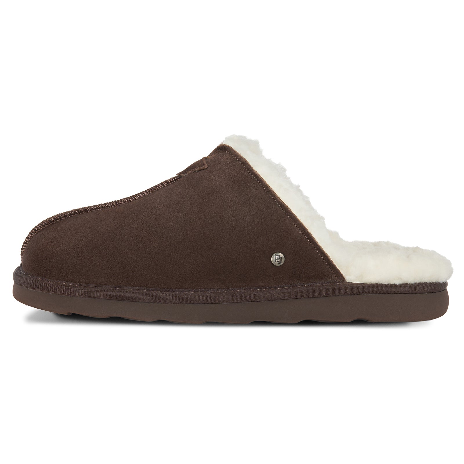 PARFEYING Men's Australian Sheepskin Suede Backless Scuff Slippers