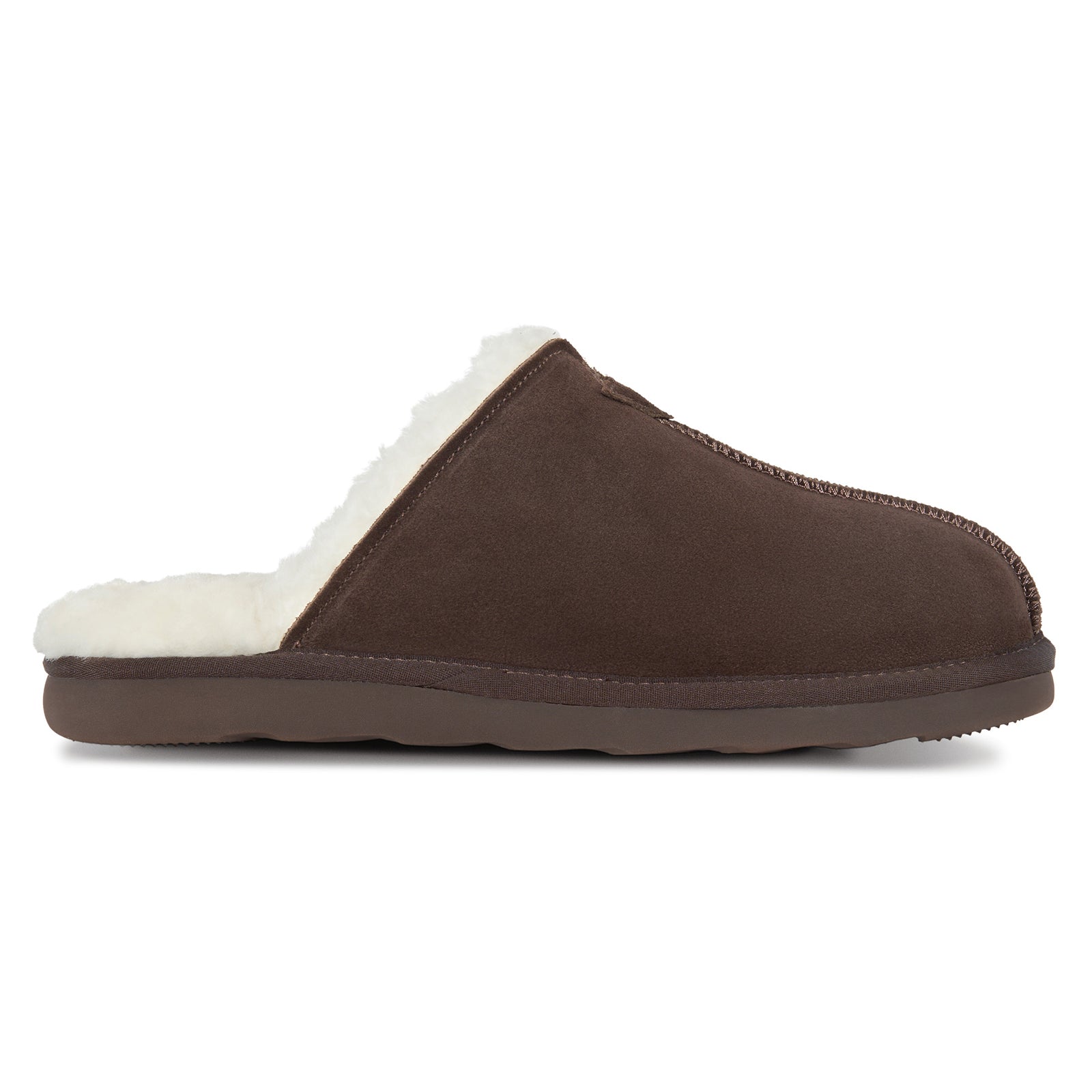 PARFEYING Men's Australian Sheepskin Suede Backless Scuff Slippers