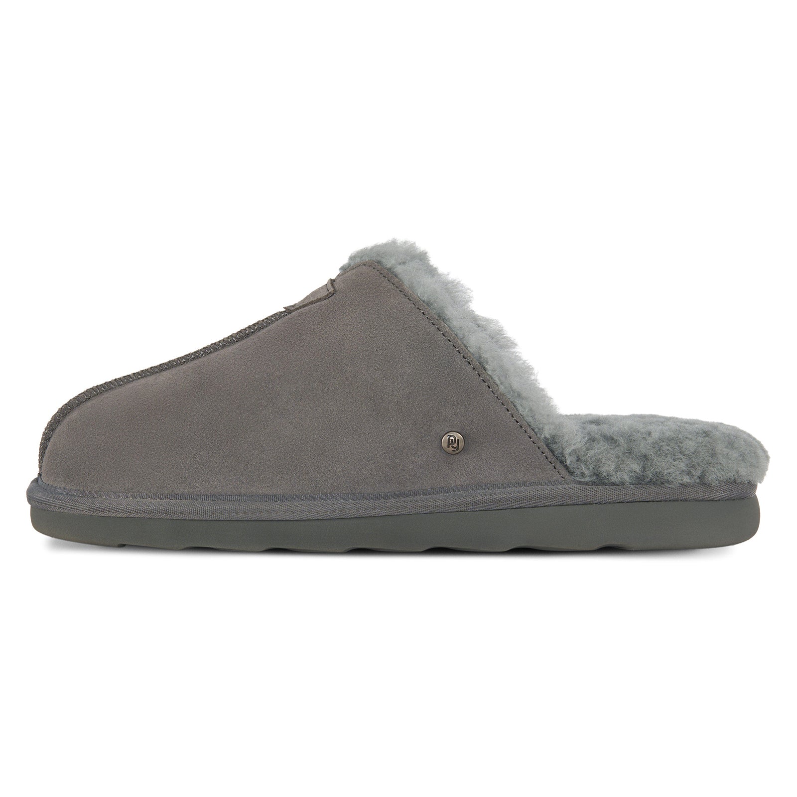 PARFEYING Men's Australian Sheepskin Suede Backless Scuff Slippers
