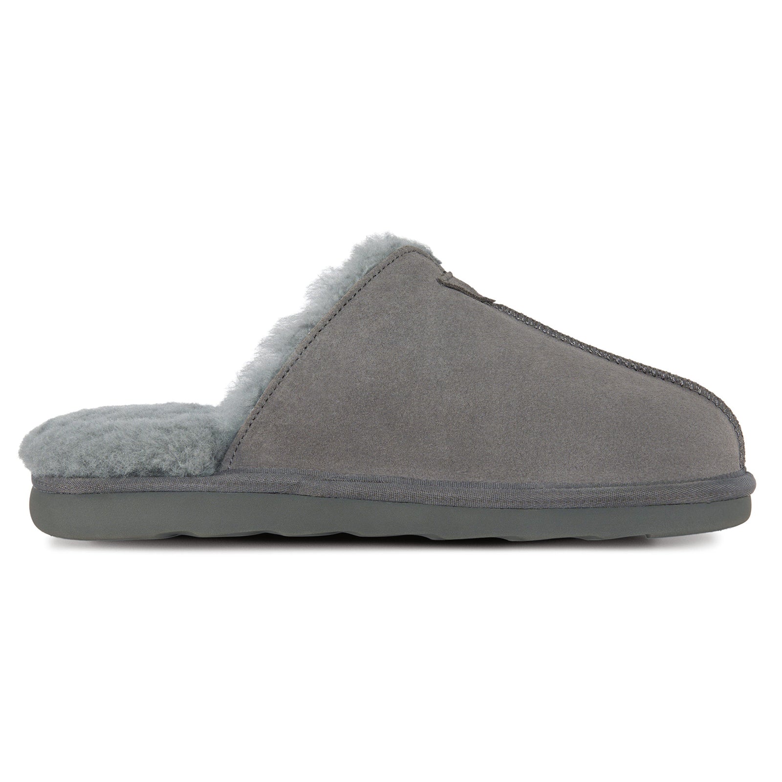 PARFEYING Men's Australian Sheepskin Suede Backless Scuff Slippers