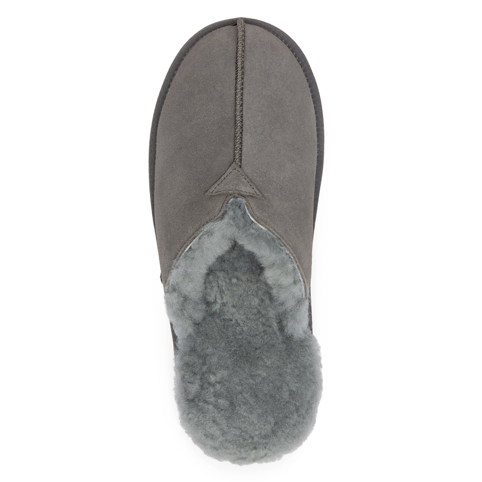 PARFEYING Men's Australian Sheepskin Suede Backless Scuff Slippers