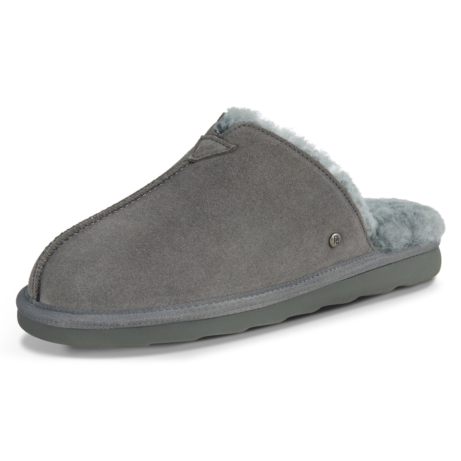 PARFEYING Men's Australian Sheepskin Suede Backless Scuff Slippers