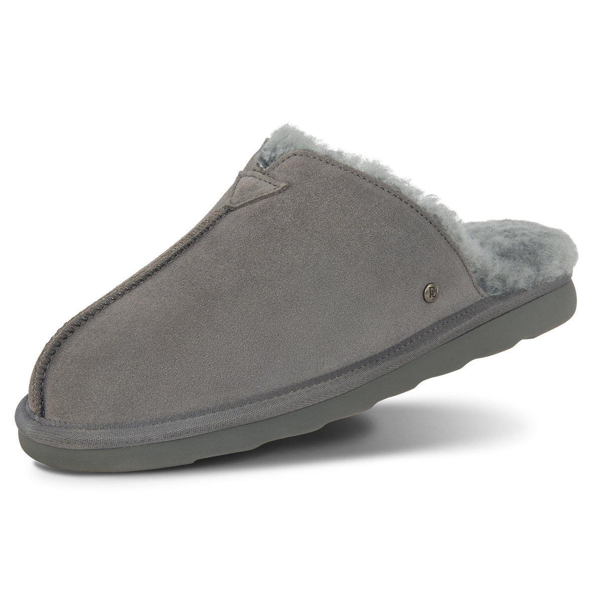 PARFEYING Men's Australian Sheepskin Suede Backless Scuff Slippers