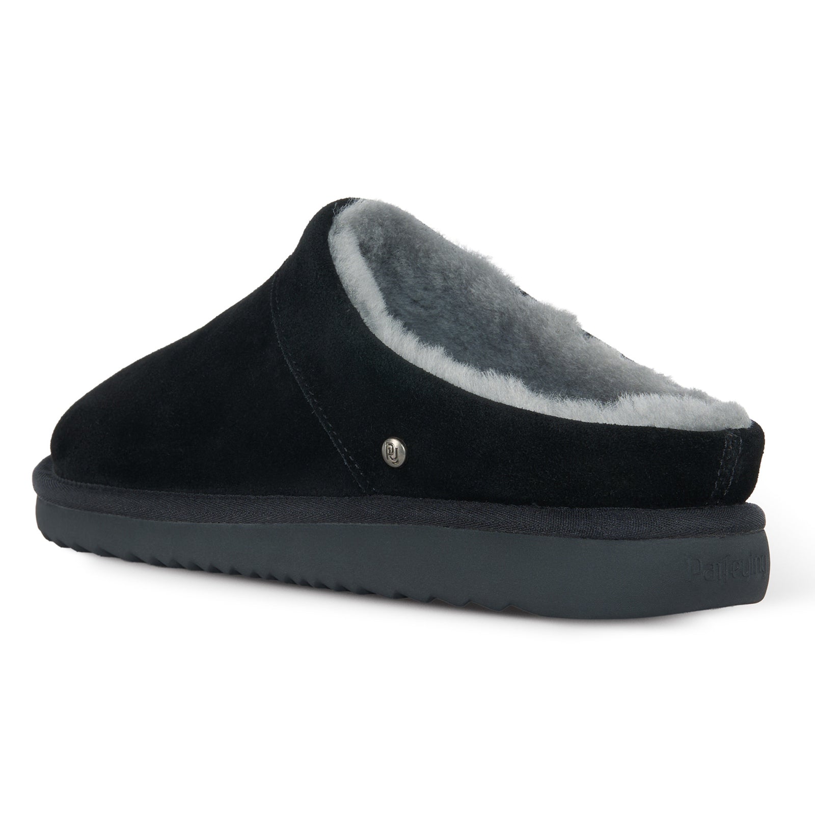 PARFEYING Men's Dense Australian Sheepskin Suede Slip-On Slippers