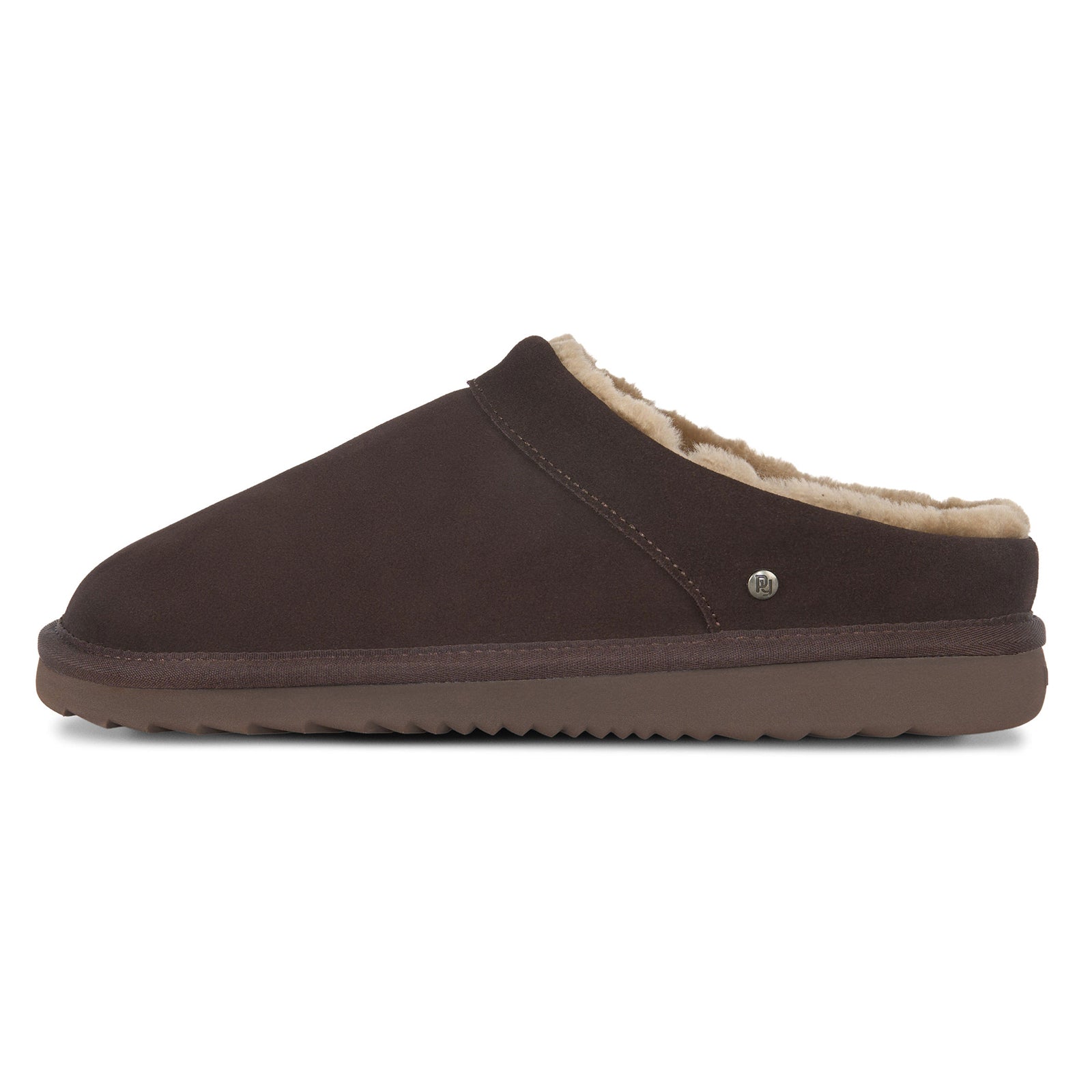 PARFEYING Men's Dense Australian Sheepskin Suede Slip-On Slippers