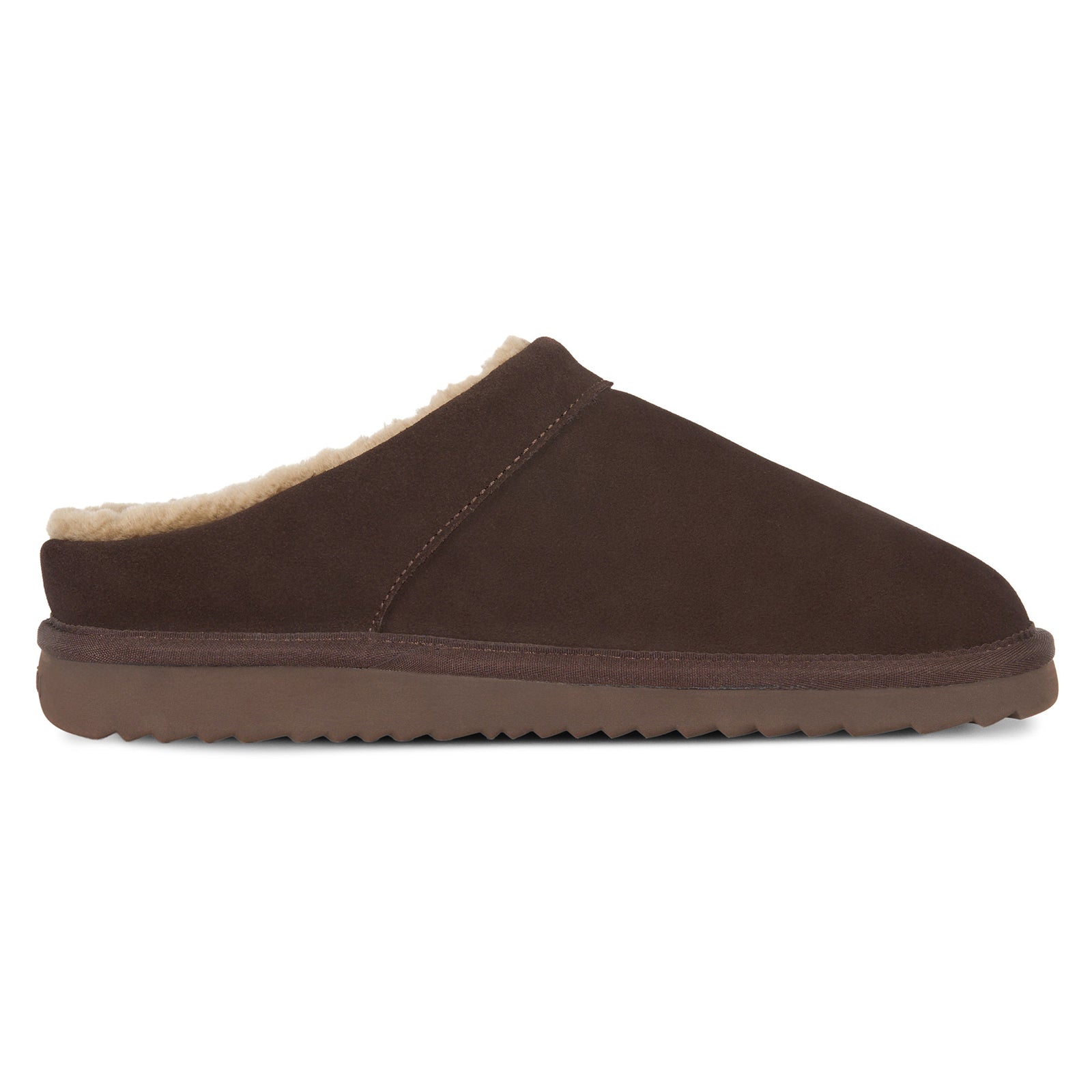 PARFEYING Men's Dense Australian Sheepskin Suede Slip-On Slippers