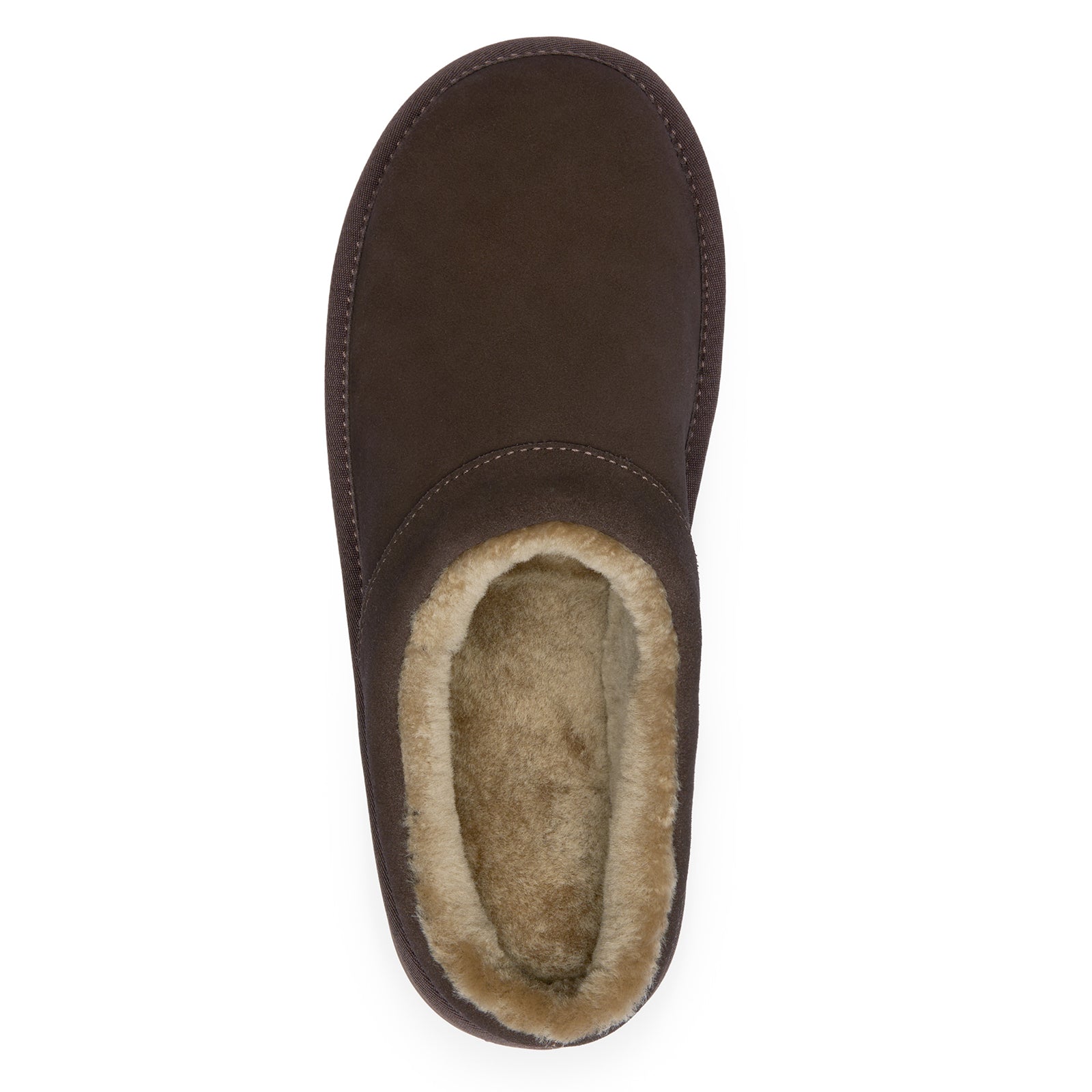 PARFEYING Men's Dense Australian Sheepskin Suede Slip-On Slippers