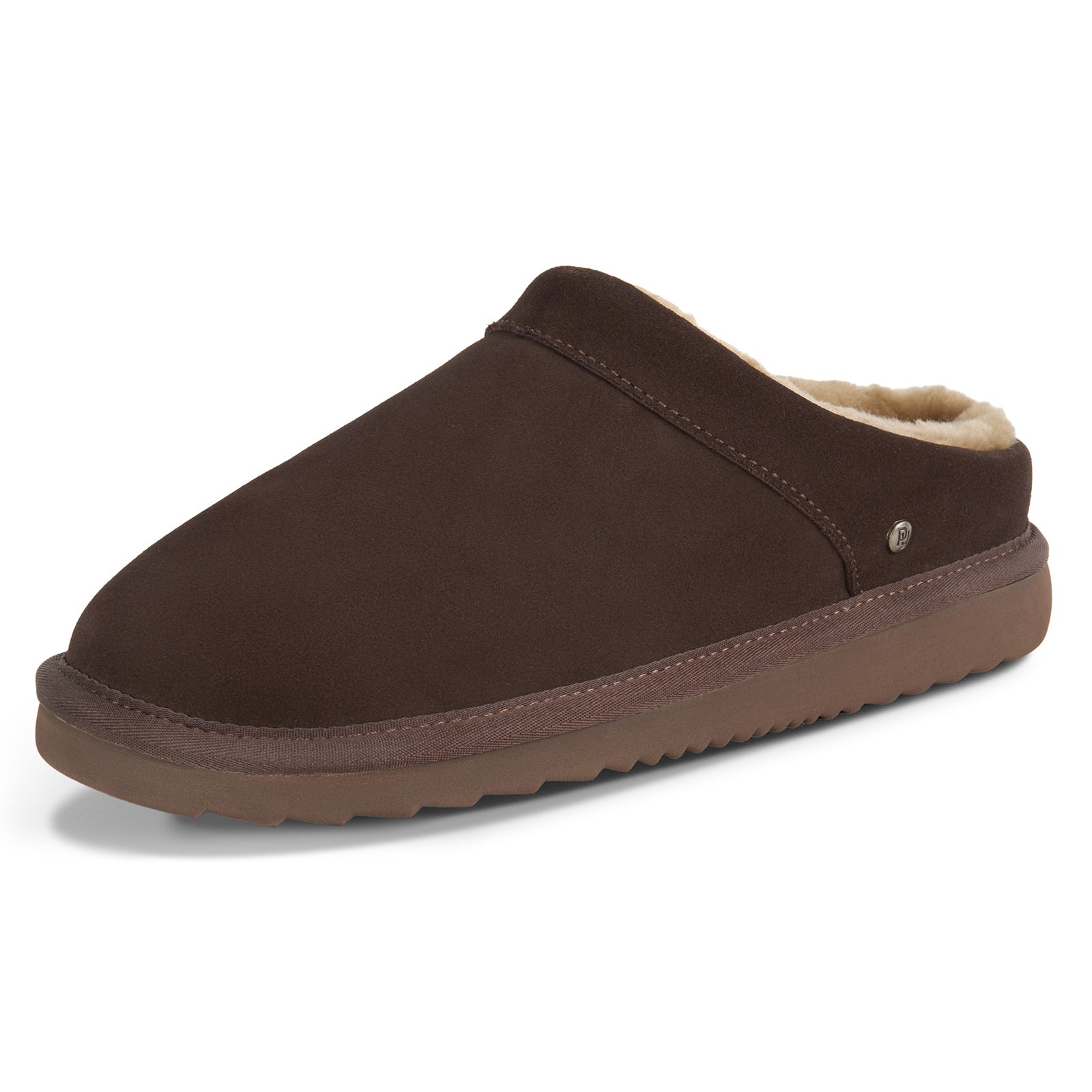 PARFEYING Men's Dense Australian Sheepskin Suede Slip-On Slippers