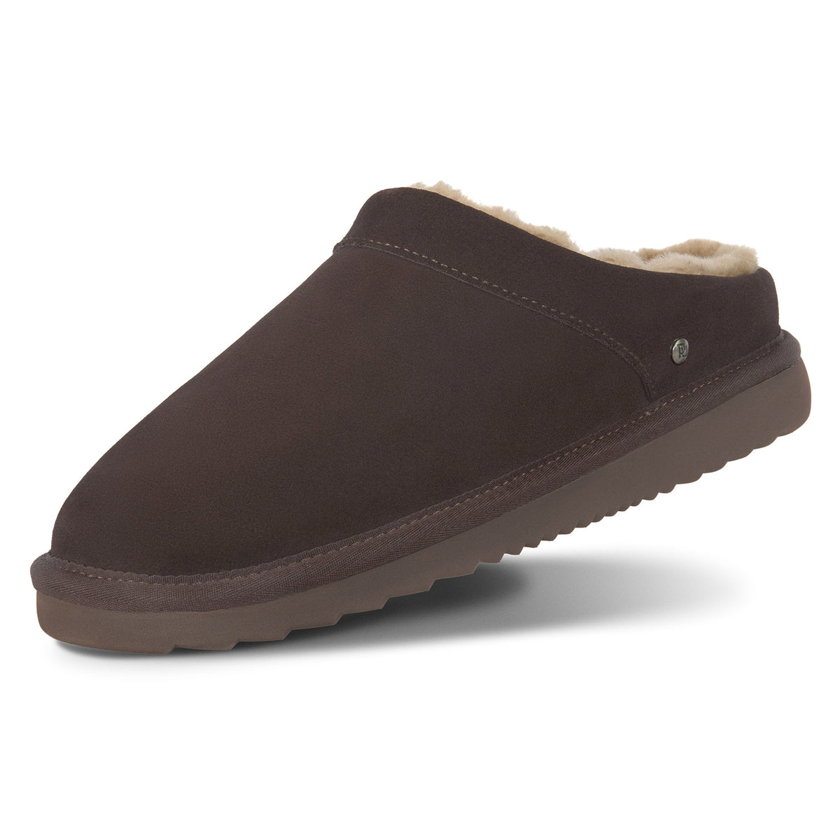 PARFEYING Men's Dense Australian Sheepskin Suede Slip-On Slippers