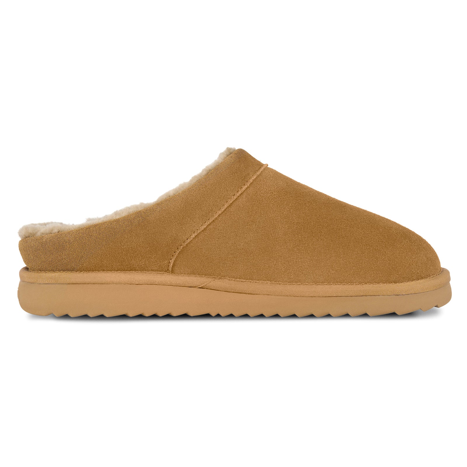 PARFEYING Men's Dense Australian Sheepskin Suede Slip-On Slippers