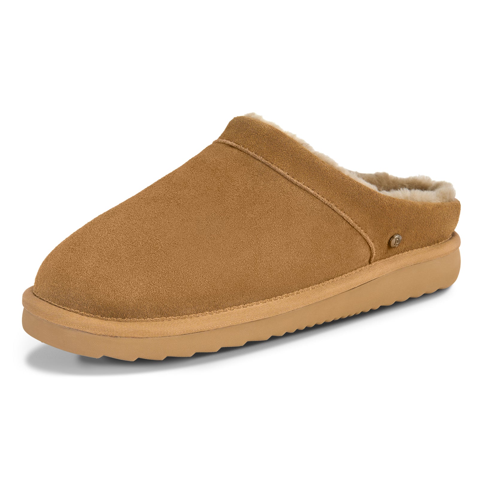 PARFEYING Men's Dense Australian Sheepskin Suede Slip-On Slippers