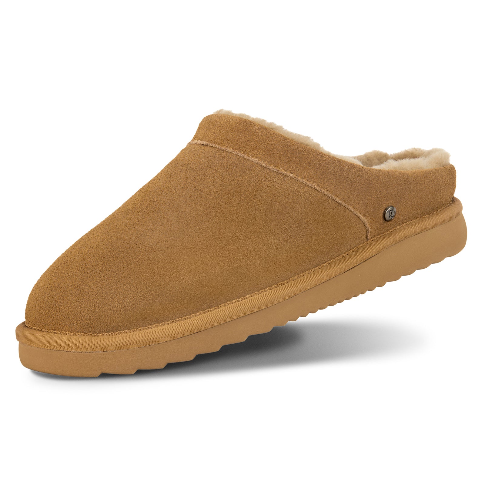 PARFEYING Men's Dense Australian Sheepskin Suede Slip-On Slippers