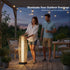 Rattan Outdoor Floor Lamp Set of 2, Boho Solar Porch Lights Outdoor Waterproof for Patio, Garden, Balcony & Deck, Natural (Horizontal)
