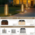 Rattan Outdoor Floor Lamp Set of 2, Boho Solar Porch Lights Outdoor Waterproof for Patio, Garden, Balcony & Deck, Natural (Vertical)