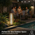 Rattan Outdoor Floor Lamp Set of 2, Boho Solar Porch Lights Outdoor Waterproof for Patio, Garden, Balcony & Deck, Natural (Vertical)