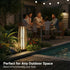 Rattan Outdoor Floor Lamp Set of 2, Boho Solar Porch Lights Outdoor Waterproof for Patio, Garden, Balcony & Deck, Natural (Vertical)