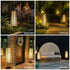 Outdoor Floor Lamp Set of 2, Rattan Solar Lanterns Outdoor Waterproof for Balcony, Deck, Garden & Patio (Natural)