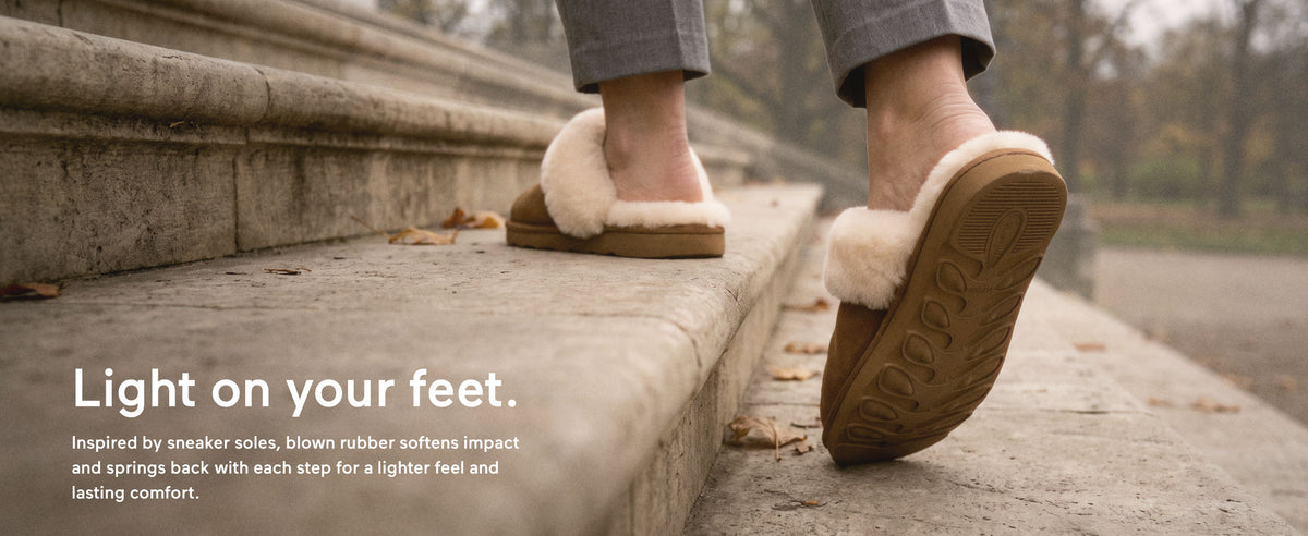 PARFEYING Women's Cozy Australian Sheepskin Suede Scuff Slippers