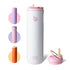 Insulated Water Bottle 24oz with Straw Lid and Handle for Sports Travel Gym Stainless Steel Water Bottles Double-Wall Vacuum Metal Leak Proof BPA-Free