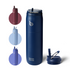Stainless Steel Water Bottle with Straw and Lid 32 oz Vacuum Insulated Cup Stay Cold and Hot, Leak-Proof Wide Mouth Water Bottles for Men