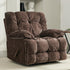 Oversized Recliner Chair, Overstuffed Swivel Rocker with Extra Wide Seat & Breathable Fabric for Living Room (Manual, Brown)