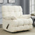 Oversized Recliner Chair, Overstuffed Swivel Rocker with Extra Wide Seat & Breathable Fabric for Living Room (Manual, White)