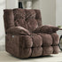 Oversized Recliner Chair, Overstuffed Swivel Rocker with Extra Wide Seat & Breathable Fabric for Living Room (Power, Brown)