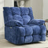 Oversized Rocker Recliner Chair,Power Swivel Recliner for Living Room,Overstuffed Extra Wide Rocking Recliners with Breathable Soft Fabric,Up to 350lbs (Power, Blue)