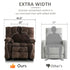 Oversized Recliner Chair, Overstuffed Swivel Rocker with Extra Wide Seat & Breathable Fabric for Living Room (Power, Brown)