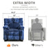 Oversized Rocker Recliner Chair,Power Swivel Recliner for Living Room,Overstuffed Extra Wide Rocking Recliners with Breathable Soft Fabric,Up to 350lbs (Power, Blue)