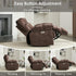 Oversized Recliner Chair, Overstuffed Swivel Rocker with Extra Wide Seat & Breathable Fabric for Living Room (Power, Brown)