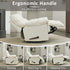 Oversized Recliner Chair, Overstuffed Swivel Rocker with Extra Wide Seat & Breathable Fabric for Living Room (Manual, White)