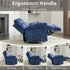 Oversized Recliner Chair, Overstuffed Swivel Rocker with Extra Wide Seat & Breathable Fabric for Living Room (Manual, Blue)
