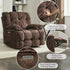 Oversized Recliner Chair, Overstuffed Swivel Rocker with Extra Wide Seat & Breathable Fabric for Living Room (Power, Brown)